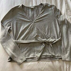 Gray Wrap Top